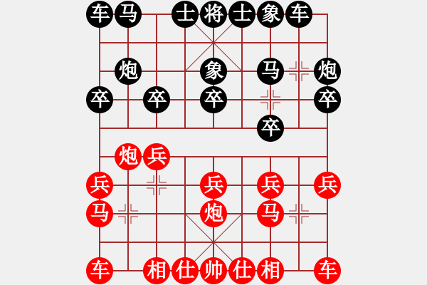 象棋棋譜圖片：JJK中炮進(jìn)七兵巡河炮邊馬對(duì)左馬挺7卒右象左邊炮 - 步數(shù)：10 