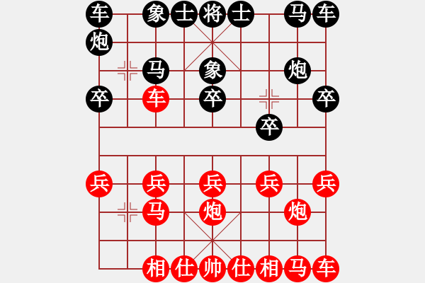 象棋棋譜圖片：《學(xué)習(xí)大師后手》屏風(fēng)馬破當(dāng)頭炮過河車（紅雷公炮黑窩心炮） - 步數(shù)：10 