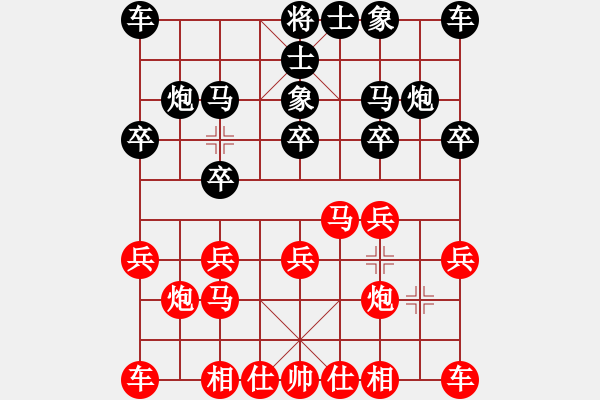 象棋棋譜圖片：無言的傷害[紅] -VS- 品棋棋友[黑] - 步數(shù)：10 