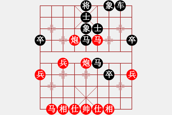 象棋棋谱图片：许银川妙局：五七炮进七兵对屏风马 - 步数：40 