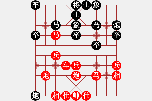 象棋棋譜圖片：杜永帥(至尊)-負(fù)-美美大眼睛(月將) 中炮過河車互進(jìn)七兵對(duì)屏風(fēng)馬平炮兌車 其他 - 步數(shù)：26 