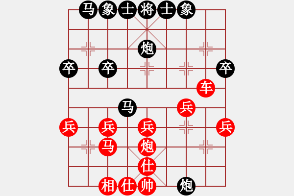 象棋棋譜圖片：第三軍軍座(2段)-勝-我愛小貓瞇(1段)順炮橫車對直車 - 步數(shù)：30 