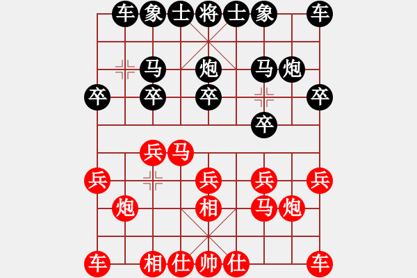 象棋棋譜圖片：對兵局（紅勝） - 步數：10 