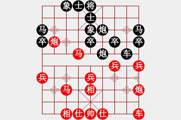 象棋棋譜圖片：葬心紅勝1571442276【仙人指路對士角炮或過宮炮】 - 步數(shù)：30 