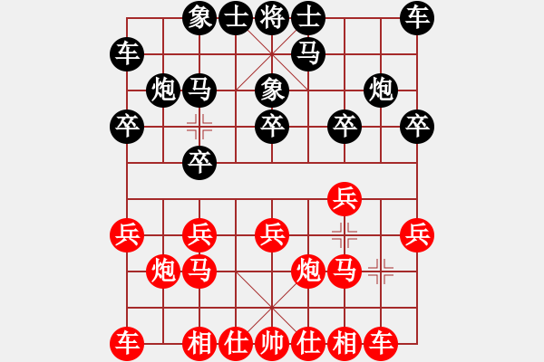 象棋棋譜圖片：崔巖       先和 何連生     - 步數(shù)：10 