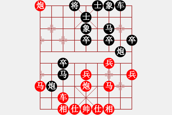 象棋棋譜圖片：大夢誰先覺(9段)-勝-笑傲棋枰(月將)五七炮對屏風(fēng)馬進(jìn)３卒 - 步數(shù)：30 