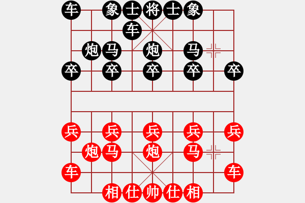 象棋棋譜圖片：彭昶瑜后手順炮橫車對橫車 - 步數(shù)：10 