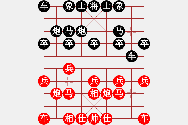 象棋棋谱图片：第八轮 重庆沙区许文学先和湖南张申宏 - 步数：10 