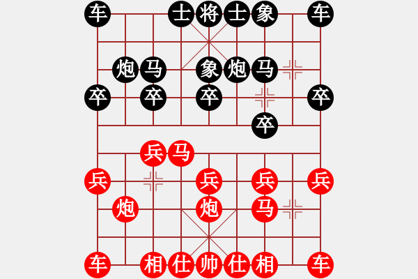 象棋棋譜圖片：中炮對反宮馬  nzbdwma(4級)-勝-激戰(zhàn)(6級) - 步數(shù)：10 