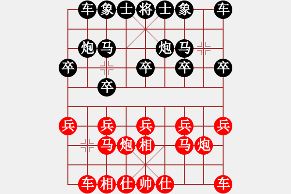 象棋棋譜圖片：葛維蒲     先和 尚威       - 步數(shù)：10 