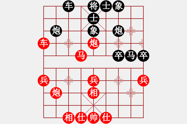 象棋棋谱图片：鲁旨刀(业3-2) 胜 涛声依旧(业3-1) - 步数：40 