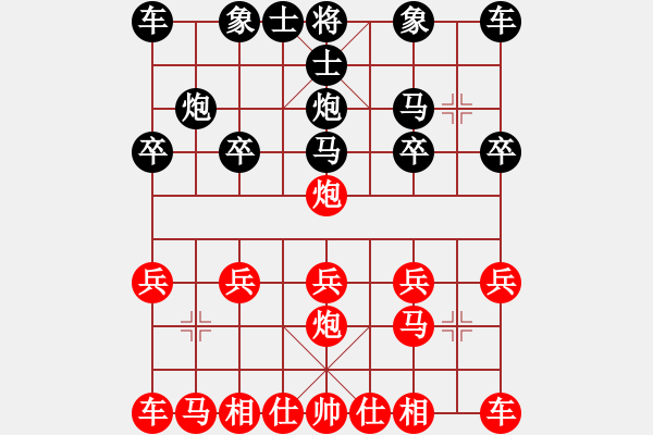 象棋棋譜圖片：橫才俊儒[紅] -VS- 木瓜[黑] - 步數(shù)：10 