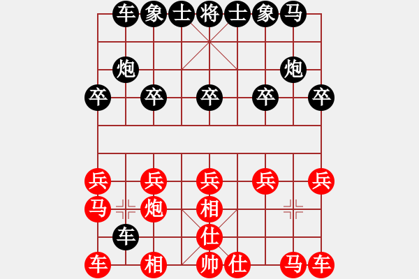 象棋棋譜圖片：金鉤炮對橫車 迅速出車大破金鉤炮 云霄【黑】勝 肥天使 - 步數(shù)：10 