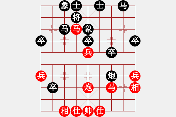 象棋棋譜圖片：王晨希紅負(fù)葬心【中炮對(duì)進(jìn)右馬】｛1對(duì)5｝ - 步數(shù)：40 