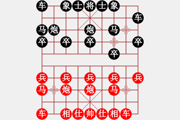 象棋棋譜圖片：徐州 高順民 勝 徐州 趙厚勇順炮緩開車黑高左車 - 步數：10 