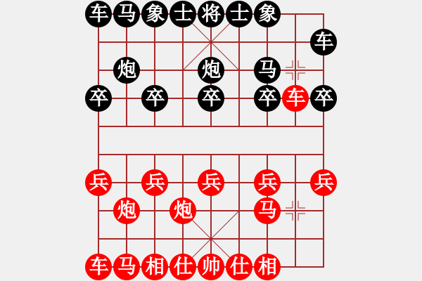 象棋棋譜圖片：276過宮炮直車對左中炮橫車 - 步數(shù)：7 