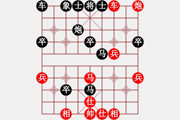 象棋棋譜圖片：順炮緩開車對直車  （紅左炮過河）    llqgh(4段)-勝-陸小豐(3段) - 步數(shù)：40 