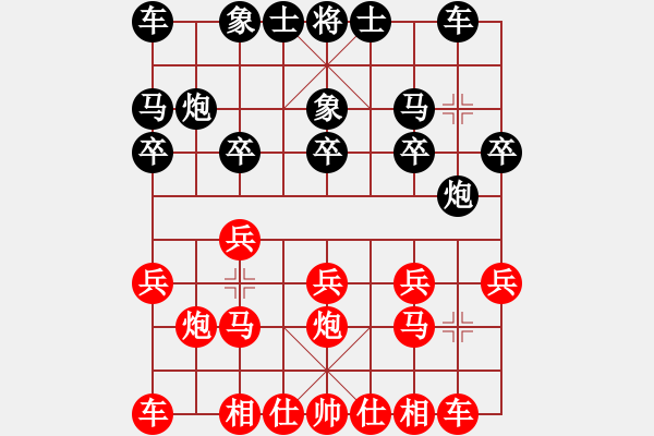 象棋棋谱图片：bbboy002[红] -VS- chenrx623[黑] - 步数：10 