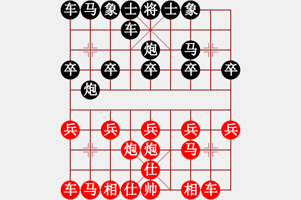 象棋棋譜圖片：底炮逞兇 - 步數(shù)：10 