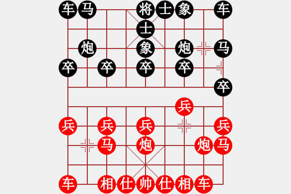 象棋棋譜圖片：進(jìn)兵對卒底炮（黑非逆象）nzbdwma 和 大連萬達(dá) - 步數(shù)：10 