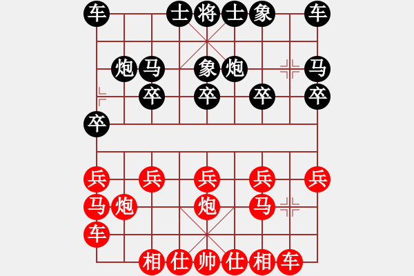 象棋棋譜圖片：中炮對士角炮轉(zhuǎn)單提馬 - 步數(shù)：10 