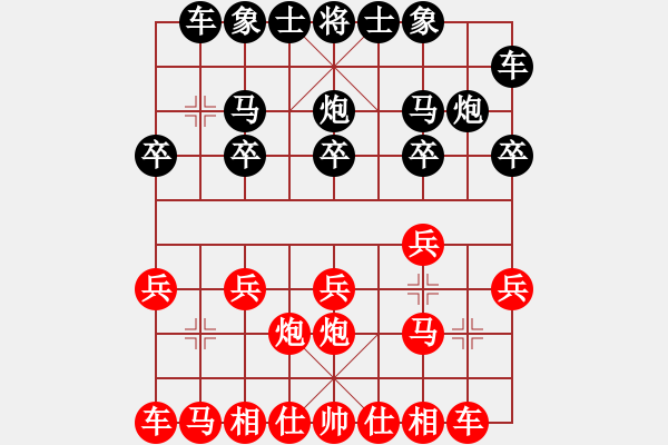 象棋棋譜圖片：風(fēng)中的紅兵(9段)-和-奇兵脫殼(5段)中炮緩開車對后補(bǔ)列炮 - 步數(shù)：10 