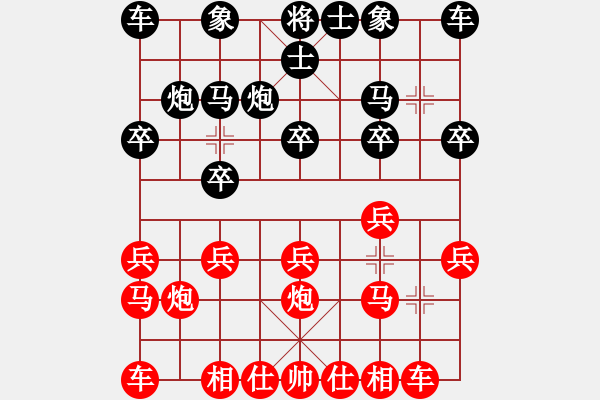 象棋棋譜圖片：葬心紅勝邊城角角炮【中炮局】 - 步數(shù)：10 