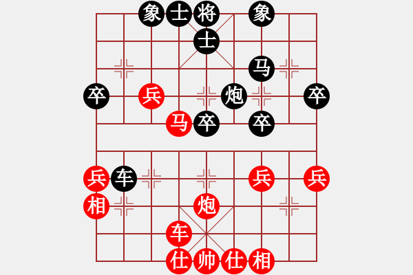 象棋棋譜圖片：二十四、中炮對(duì)屏風(fēng)馬雙炮過(guò)河 第93局 右馬盤頭對(duì)補(bǔ)左士 - 步數(shù)：40 