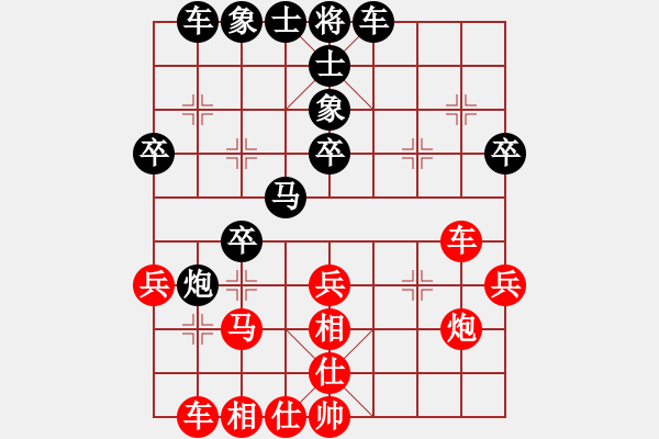 象棋棋譜圖片：飛相對(duì)進(jìn)７卒 何詩銳 和 綿陽市 朱廷富 - 步數(shù)：30 