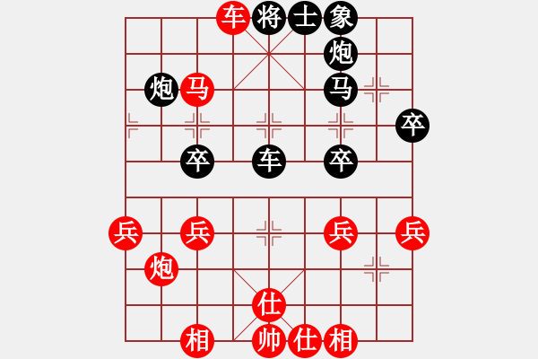 象棋棋譜圖片：嘉妮兒(3段)-勝-畢全海(2段)紅先馬七進(jìn)五 九路車隨變厲害 - 步數(shù)：43 