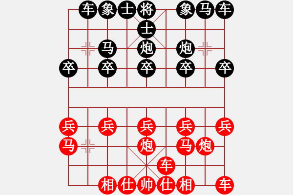 象棋棋譜圖片：馬二進(jìn)中炮對單提馬之炮八平七之炮七進(jìn)四及炮2進(jìn)5 - 步數(shù)：10 