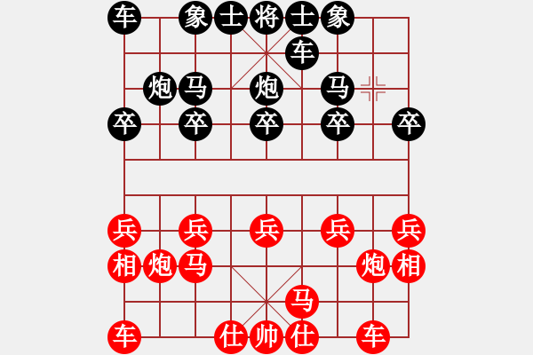 象棋棋譜圖片：謝寧云 布局研究 雙飛邊相拐角馬破左中炮屏風馬 - 步數(shù)：10 