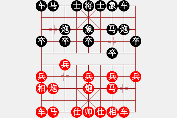 象棋棋谱图片：欧明君 先和 牛俊杰 - 步数：10 