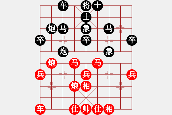 象棋棋譜圖片：南鄉(xiāng)子(5段)-勝-純?nèi)藴畿浖?7段) - 步數(shù)：30 