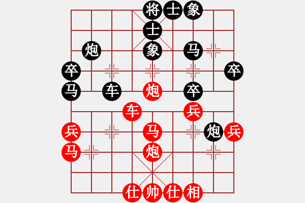 象棋棋譜圖片：中炮巡河車對(duì)屏風(fēng)馬挺3卒 - 步數(shù)：40 