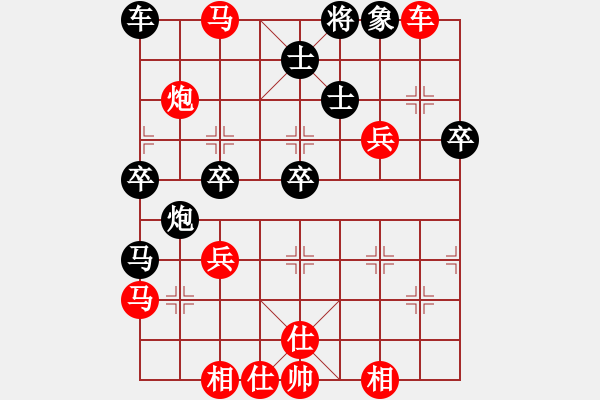 象棋棋譜圖片：五七炮進(jìn)三兵對屏風(fēng)馬飛右象（旋風(fēng)勝巫師業(yè)余級） - 步數(shù)：55 