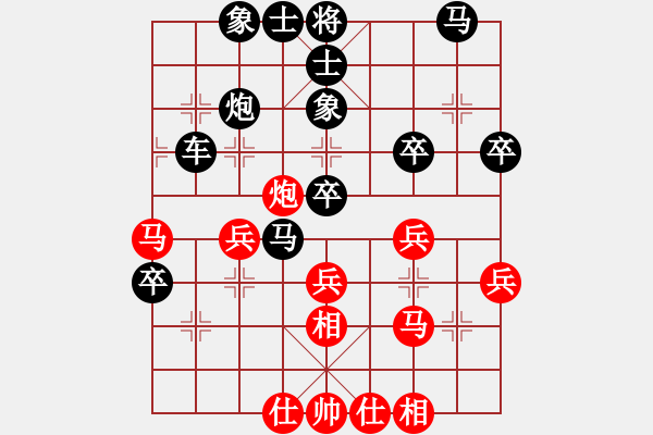 象棋棋譜圖片：馬炮爭(zhēng)雄---中炮進(jìn)三兵對(duì)屏風(fēng)馬（五六炮） - 步數(shù)：40 