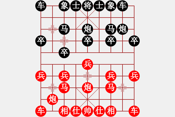 象棋棋谱图片：雷公炮对屏风马直横车 - 步数：10 