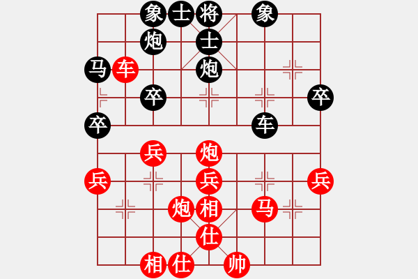 象棋棋譜圖片：快樂思索[紅] -VS- ︶ㄣ星笑天づ[黑] - 步數(shù)：40 