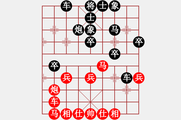 象棋棋譜圖片：【后】【A1】五七三黑馬2進(jìn)1變之紅平車捉炮局；劉德華嗎(5段)-和-西風(fēng)飄飛(1段) - 步數(shù)：40 