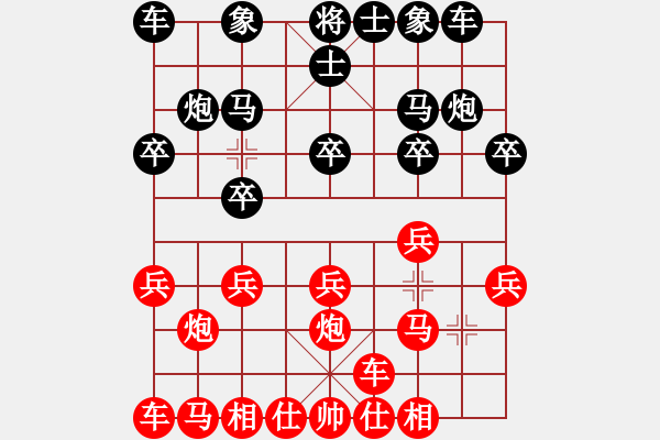 象棋棋譜圖片：2015年6月28日 香葉茶坊 后手 中炮橫車對屏風馬 小風vs小王.pgn - 步數(shù)：10 