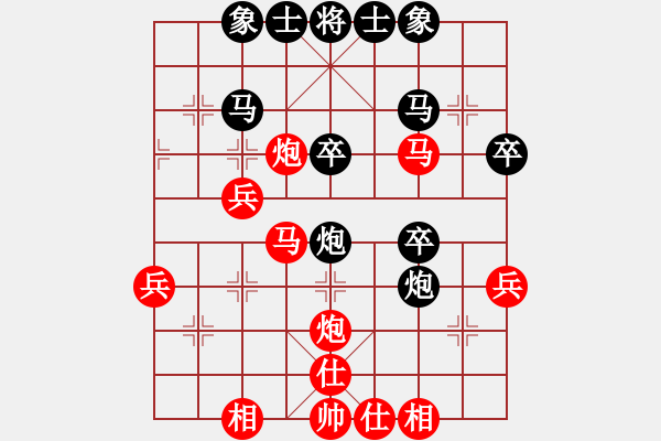 象棋棋譜圖片：中炮反宮馬(8段)-和-山中隱狂人(9段) - 步數(shù)：40 