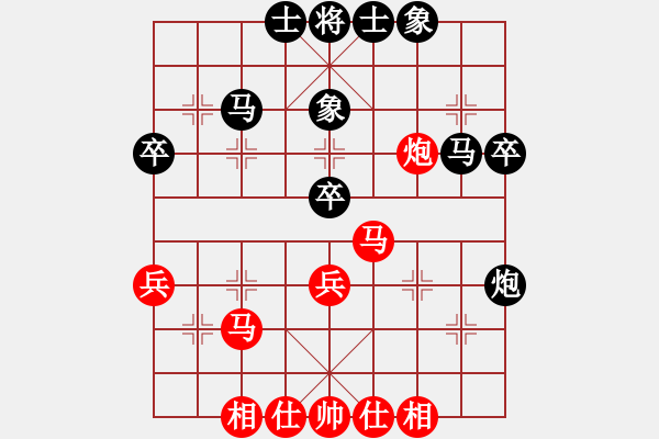 象棋棋譜圖片：JKT中炮進(jìn)三兵右橫車左肋對三步虎轉(zhuǎn)屏風(fēng)馬挺3卒右象 - 步數(shù)：40 