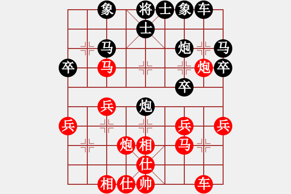 象棋棋譜圖片：陡?。⌒⌒腫紅] -VS- 上海人[黑]（2） - 步數(shù)：30 