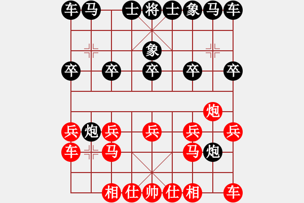 象棋棋譜圖片：司令坐鎮(zhèn)大本營[986099464] -VS- 因毒舌屬性找不到對[3168674662] - 步數(shù)：10 