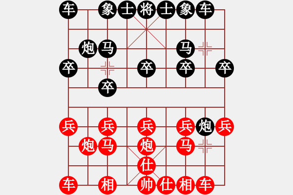 象棋棋譜圖片：怎么用屏風(fēng)馬對抗網(wǎng)上不用正規(guī)布局的業(yè)余五級 - 步數(shù)：10 