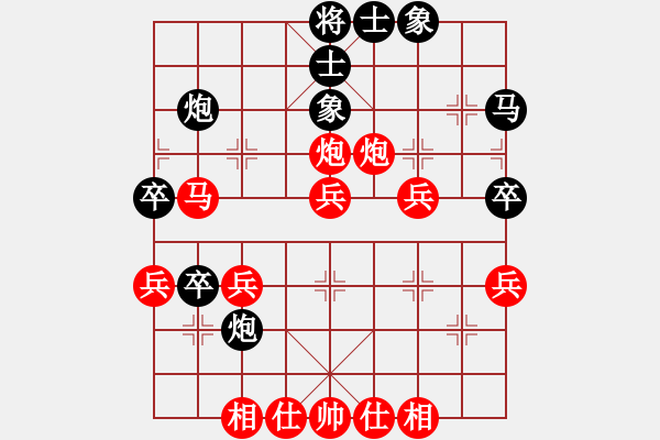 象棋棋譜圖片：紅藍(lán)之戀(8段)-勝-勢(shì)均力敵(7段) - 步數(shù)：40 