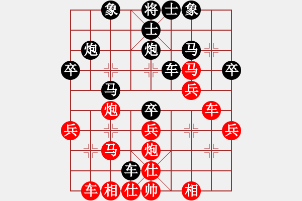 象棋棋譜圖片：XiangqiStudy Opening 學(xué)習(xí)象棋開局21：順炮直車對(duì)橫車 - 步數(shù)：30 