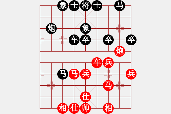 象棋棋譜圖片：溫柔的惡棍(日帥)-和-恐龍園(2段) - 步數(shù)：40 