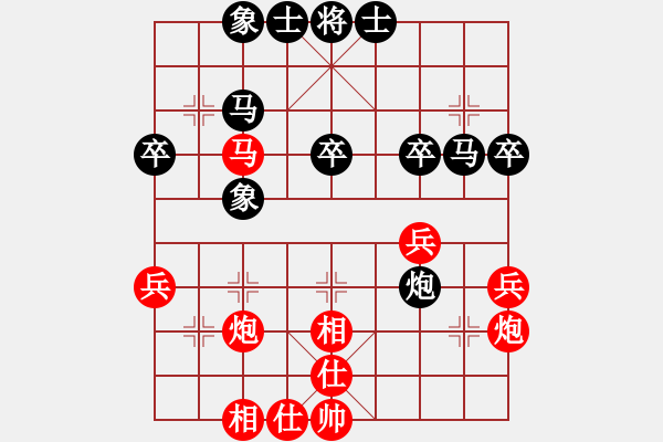 象棋棋譜圖片：天才無(wú)敵(風(fēng)魔)-勝-月圓之夜(風(fēng)魔)(順炮橫車對(duì)直車紅車6進(jìn)5黑炮2進(jìn)2平7) - 步數(shù)：40 